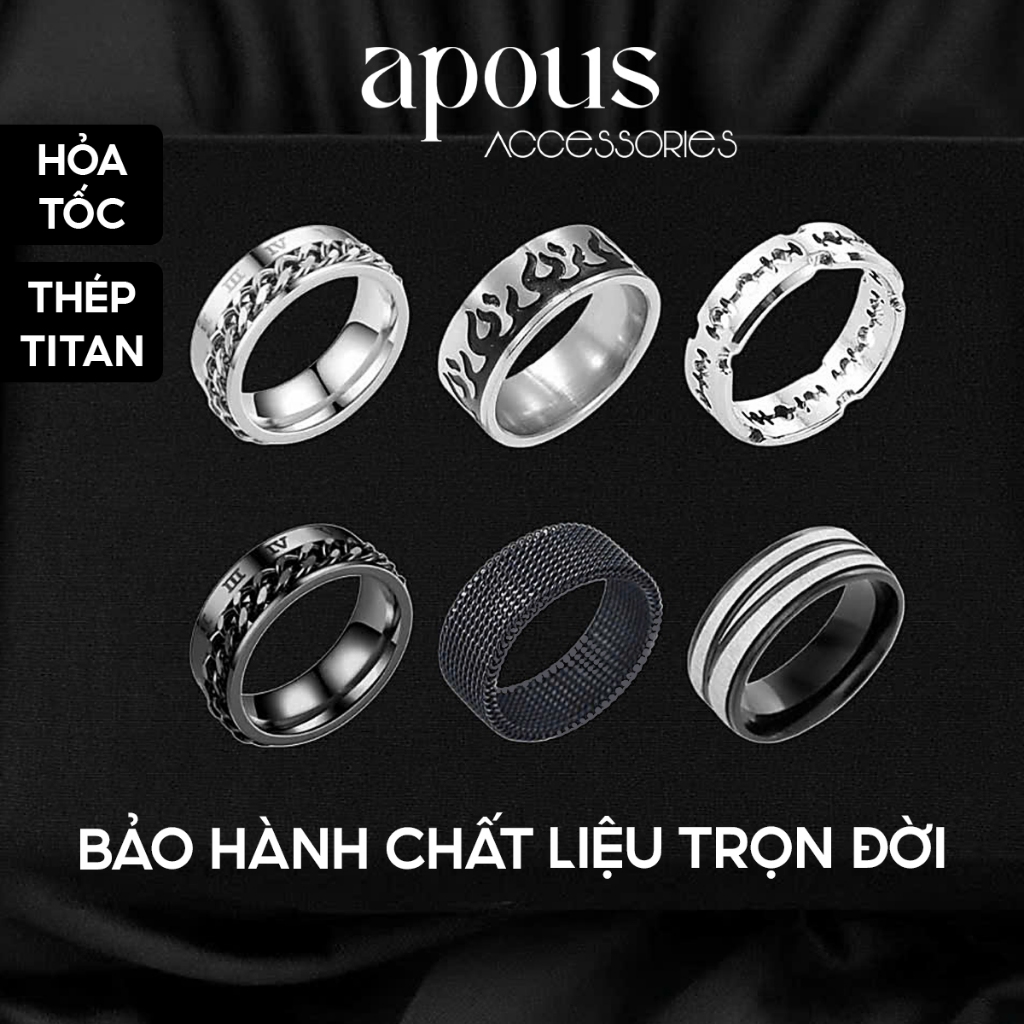 [R2] Nhẫn nam nữ Basic Cuban Ring V2 - Thép không gỉ - Phụ kiện trang sức Unisex Apous