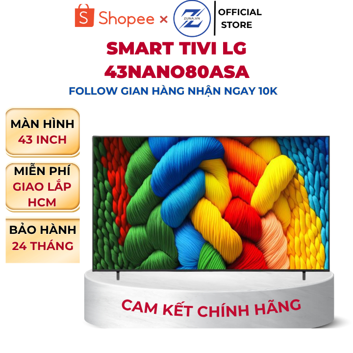 Tivi NanoCell LG 43 inch 43NANO80ASA - Bảo hành 24 tháng