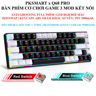 PKSMART x Q68 PRO - Bàn Phím Cơ Không Dây 3 Mod - LED RGB Đổi Màu - Hotswap - Anti Ghosting - Bluetooth USB 2.4g Có Dây