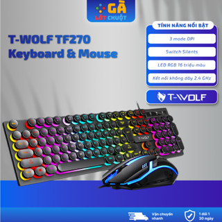  Bàn phím giả cơ kèm chuột gaming T-WOLF 270 bàn phím máy tính và có đèn LED - GÀ LÓT CHUỘT 