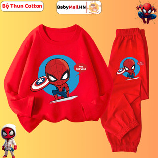  Set Thun Dài Tay Siêu Nhân Người Nhện Cho Bé Trai BABYMALL Bộ Quần Áo Thu Đông Cho Bé Chất Cotton 
