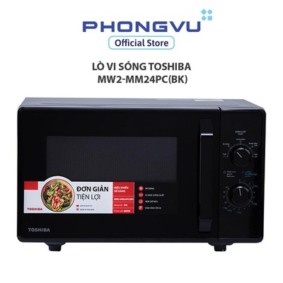 Lò vi sóng Toshiba MW2-MM24PC(BK) - 24L, Công Suất 800W, 5 Mức Công Suất, Rã Đông Theo Trọng Lượng, Đĩa Xoay 270mm
