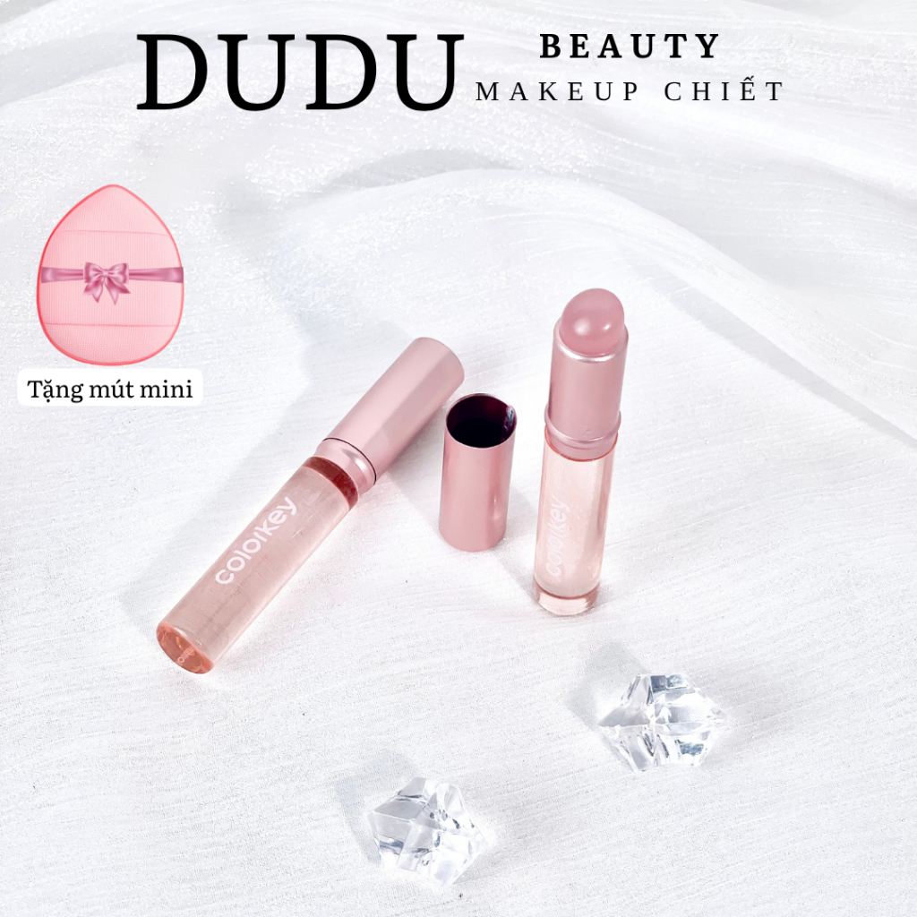 Cọ Tô Son Môi Đầu Tròn Bằng Silicone Colorkey Đàn Hồi Không Nhòe - Hồng Có Nắp Đậy