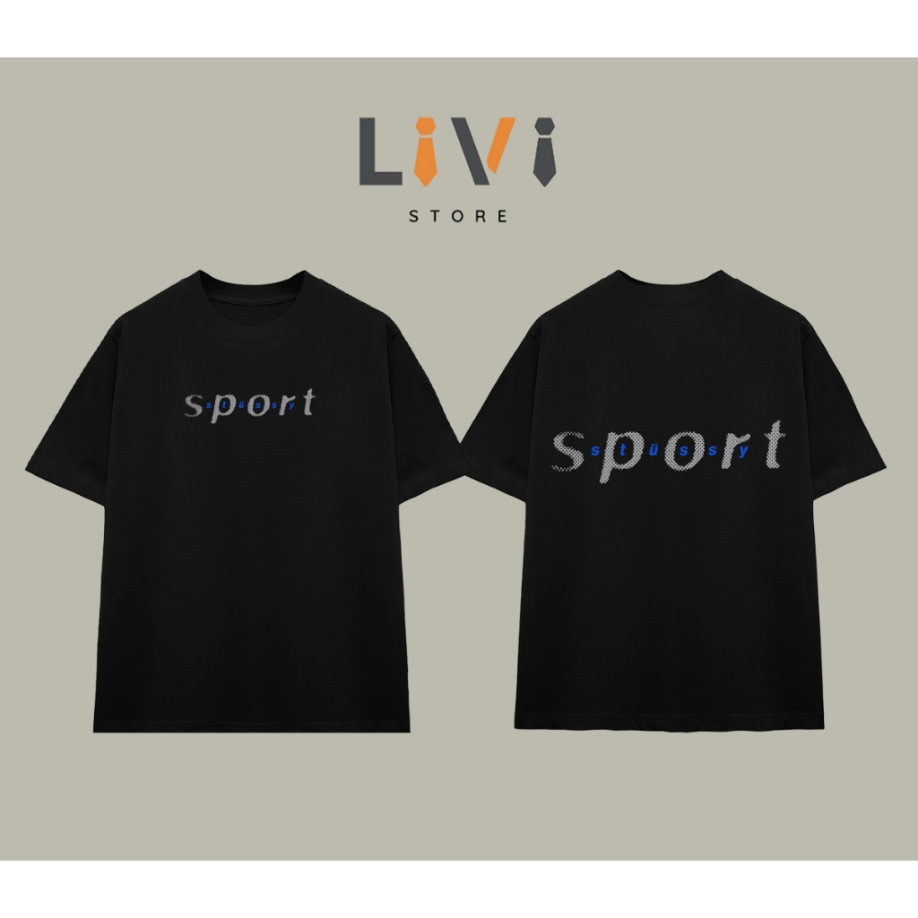 Áo Thun Stu Sport Logo Cotton Cao Cấp Form Rộng LIVI013 - LiVi Store