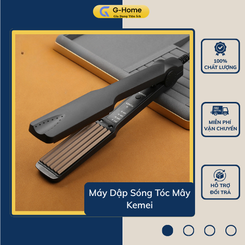 Máy Dập Phồng Tóc Kemei 4 Mức Nhiệt, Tóc Phồng Chuẩn Salon, Giữ Nếp Dài Lâu