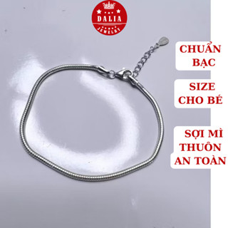  vòng tay bạc trơn sợi mì thuôn tròn cho bé gái mã LT18 DaLiA Jewelry lắc tay mì bạc sợi mì lắc tay trẻ em 