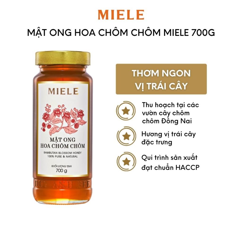 Mật Ong Hoa Chôm Chôm Miele 700g