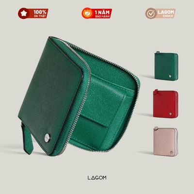 Ví nữ Da Thật vuông LAGOM Zippy Square