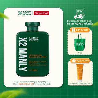   HỎA TỐC  Dầu gội thảo dược Cỏ Cây Hoa Lá X2 Manly hỗ trợ cải thiện rụng tóc 250g  dành cho nam giới  