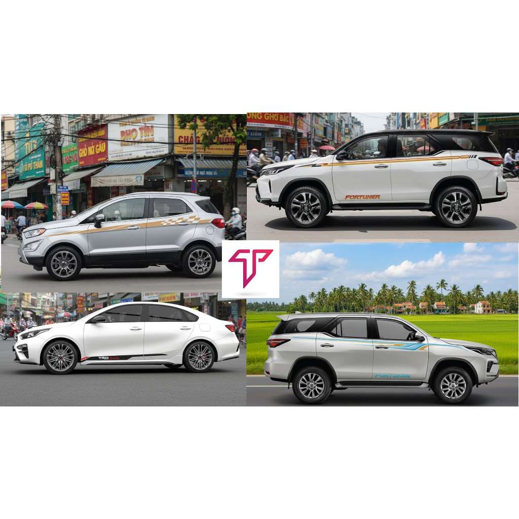 Bộ tem 4 chỗ, 5 chỗ Ciaz, tem xe Celerio, xe Nissan WRAP, toyota, ford tunner 7 chỗ các đời nhiều mẫ