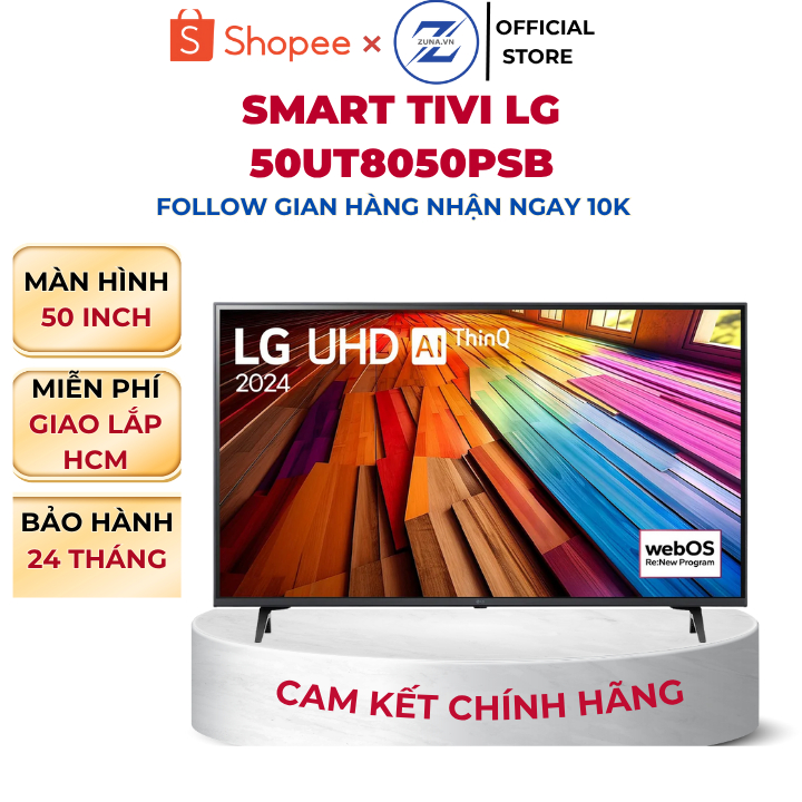 Tivi UHD 4K LG 50 inch 50UT8050PSB - Bảo hành 24 tháng
