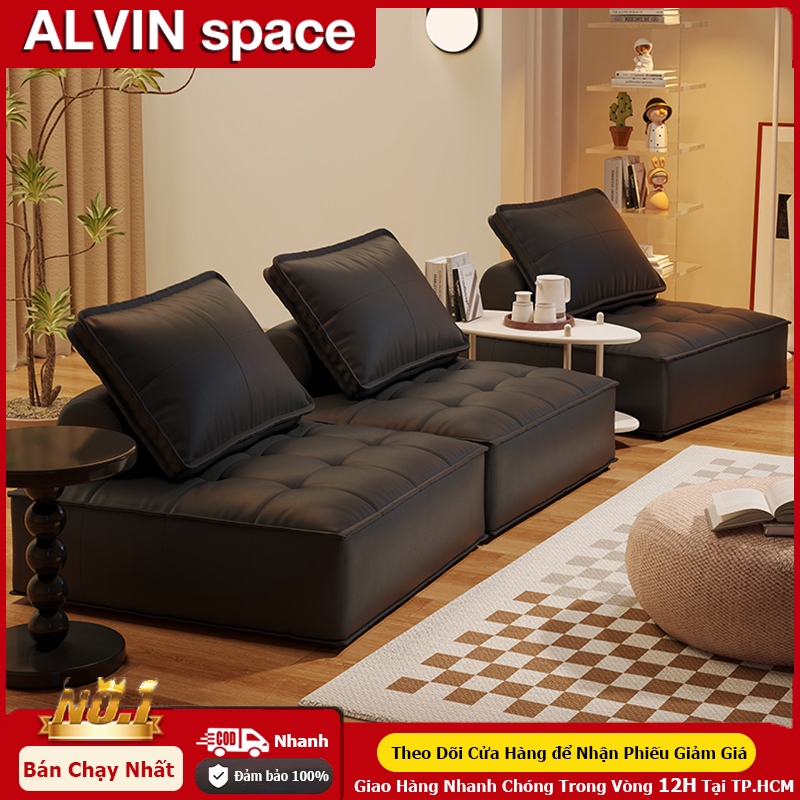 ALVIN Ghế sofa siêu mềm với khung sắt và da chống thấm nước và chống bẩn | BigBuy360 - bigbuy360.vn