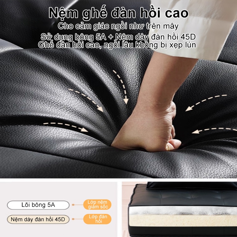 ALVIN Ghế sofa siêu mềm với khung sắt và da chống thấm nước và chống bẩn | BigBuy360 - bigbuy360.vn