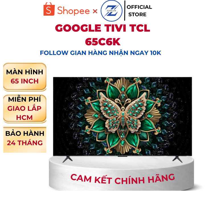 Tivi QD-Mini LED 4K TCL 65 inch 65C6K - Bảo hành 24 tháng