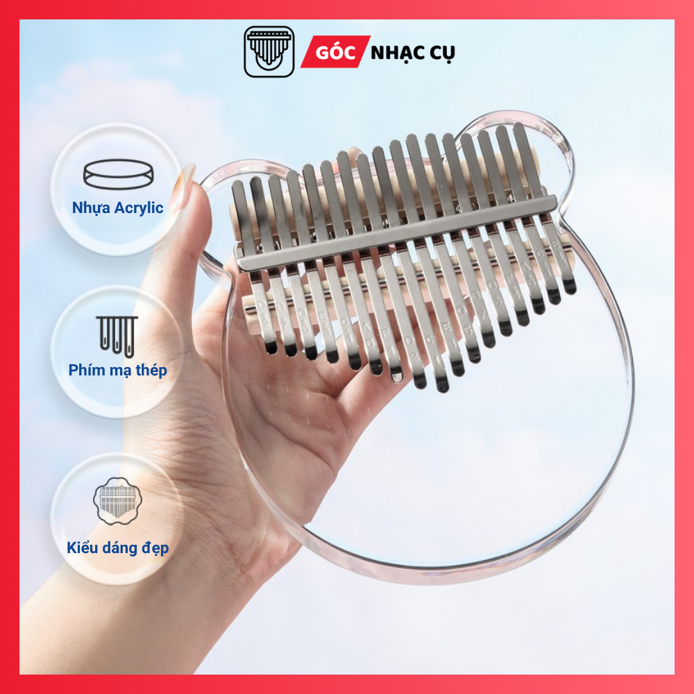 Đàn Kalimba Hình Gấu Trong Suốt 17 Phím Dễ Thương