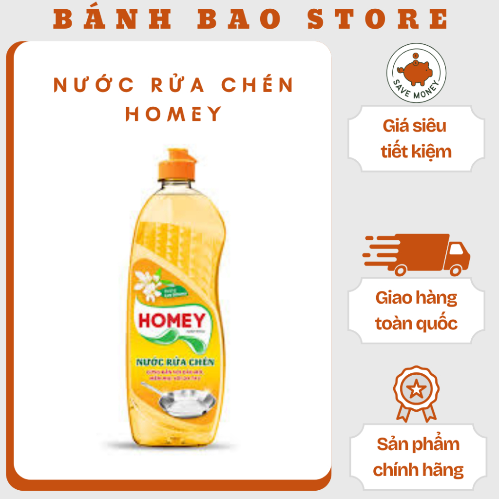 [Combo tiết kiệm] Nước rửa chén Homey 750ml (Chính hãng)