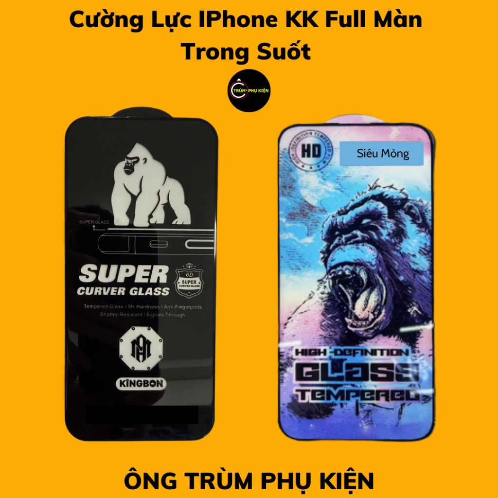 Kính Cường Lực IPhone Full Màn KK Đen Và Chống Vân Tay AG Và KK Xanh Và Vô Cực 7/X/Xsmax/11/12/13/14/15/16/17/pro/promax