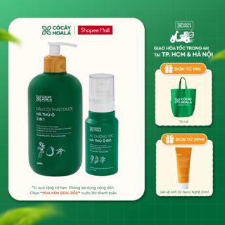   HỎA TỐC  COMBO Dầu Gội Thảo Dược Cỏ Cây Hoa Lá Hà Thủ Ô 2in1 420g & Xịt Tóc Hà Thủ Ô Giúp Tóc Trông Dày Bồng Bềnh 