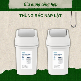  Thùng rác inochi nắp lật 5L 10L 15L đựng trong văn phòng nhà bếp thùng rác nhựa để phòng ngủ phòng 