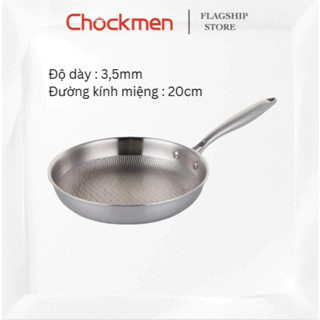  Chảo Tổ Ong Chảo Toe KINSGEM by Chockmen Inox 18 10 Size 20-22-24-28Cm Dày Dặn Đáy Liền Dùng Từ 