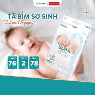   Giá Ưu Đãi  Tã Dán BABIES ORGANIC Size NEWBORN  <=5kg  76 Miếng Siêu Mềm Mịn 2mm Mỏng Thoáng Lô Hội Ngừa Hăm Bí 