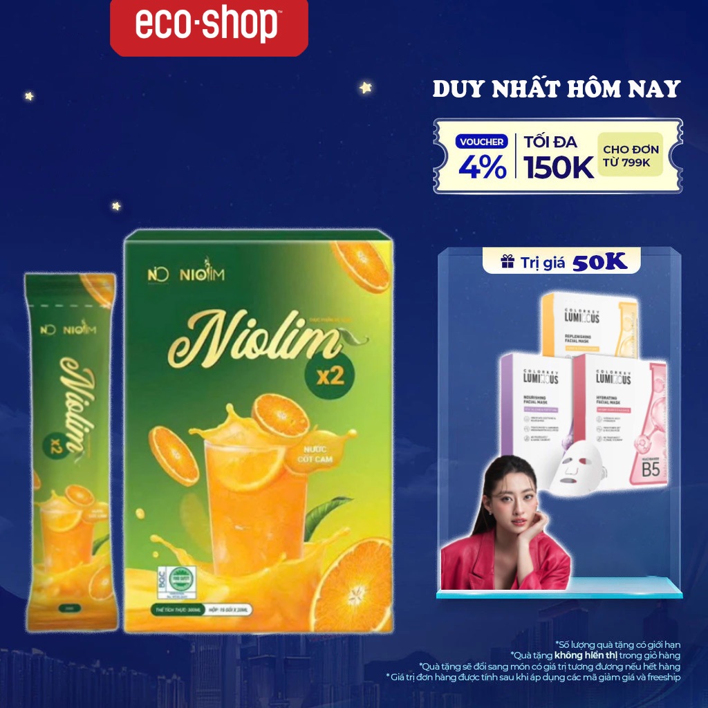 Siro Giảm Cân Nio Slim Plus Chính Hãng Hộp 15 gói giảm cân đào thải mỡ thừa thanh lọc cơ thể