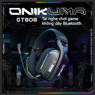  Tai nghe chơi game không dây Bluetooth USB 2.4G Có dây ONIKUMA GT808 LED RGB Kết nối với máy tính điện thoại laptop ipad 