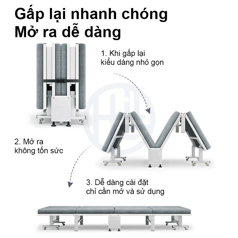 Giường Gấp Ngủ Trưa Văn Phòng Có Bánh Xe Di Chuyển Khung Thép Chắc Chắn cho dân văn phòng ngủ trưa | BigBuy360 - bigbuy360.vn