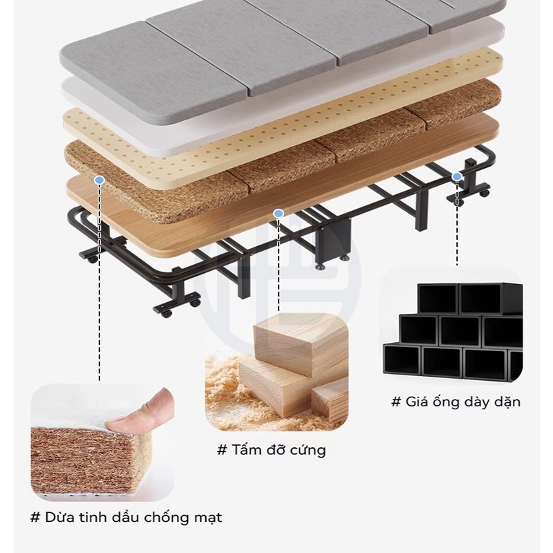 Giường Gấp Ngủ Trưa Văn Phòng Có Bánh Xe Di Chuyển Khung Thép Chắc Chắn cho dân văn phòng ngủ trưa | BigBuy360 - bigbuy360.vn