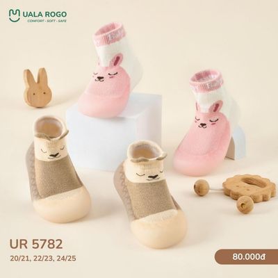 Giày bún tập đi cho bé Ualarogo đế Cao su mềm dẻo chống trượt an toàn bảo vệ ngón thoáng khí 5782