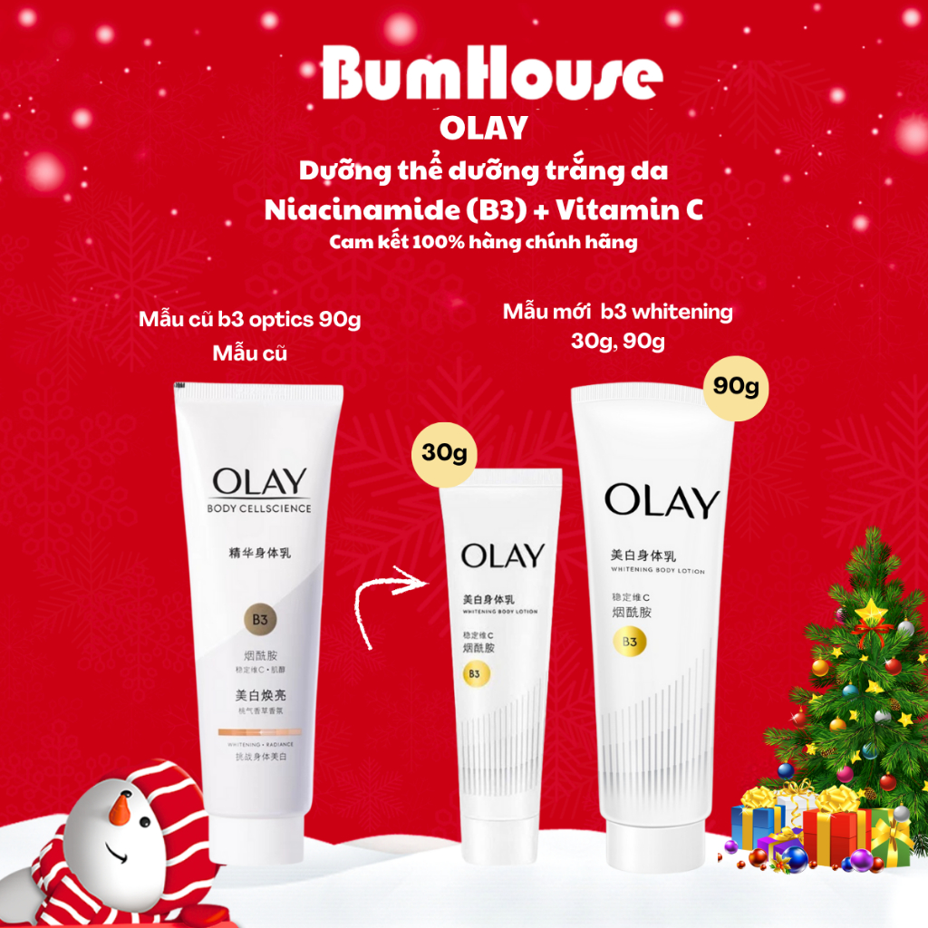 Dưỡng thể trắng da Olay Body Cellscience B3+ Optics/ B3 whitening 30g 90g