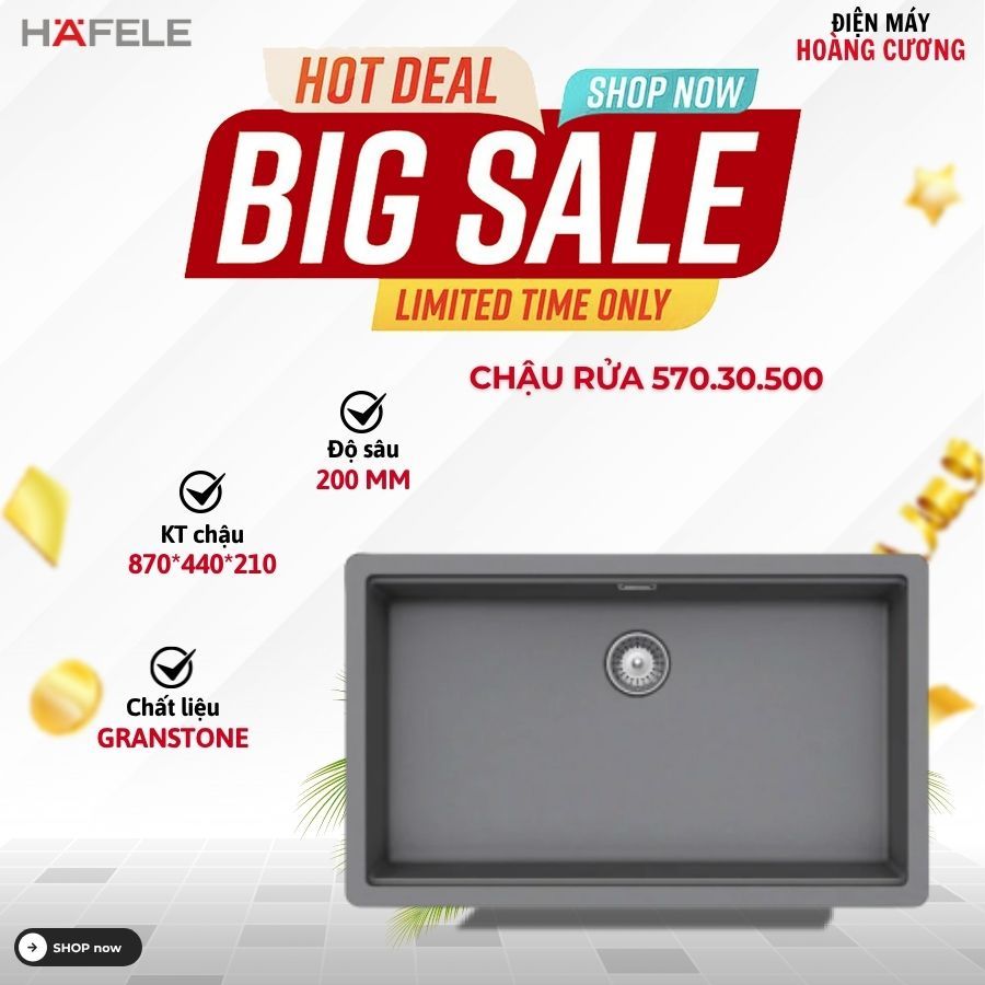 Chậu rửa bát Hafele HS20-GEN1S80 Xám 570.30.500 - Sang Trọng, Dễ Vệ Sinh