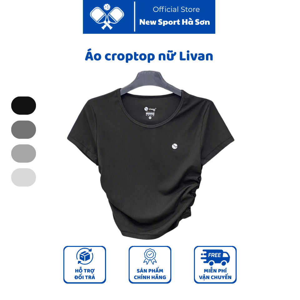 Áo croptop nữ Livan thanh lịch, năng động, co dãn 4 chiều và chống nhăn vượt trội