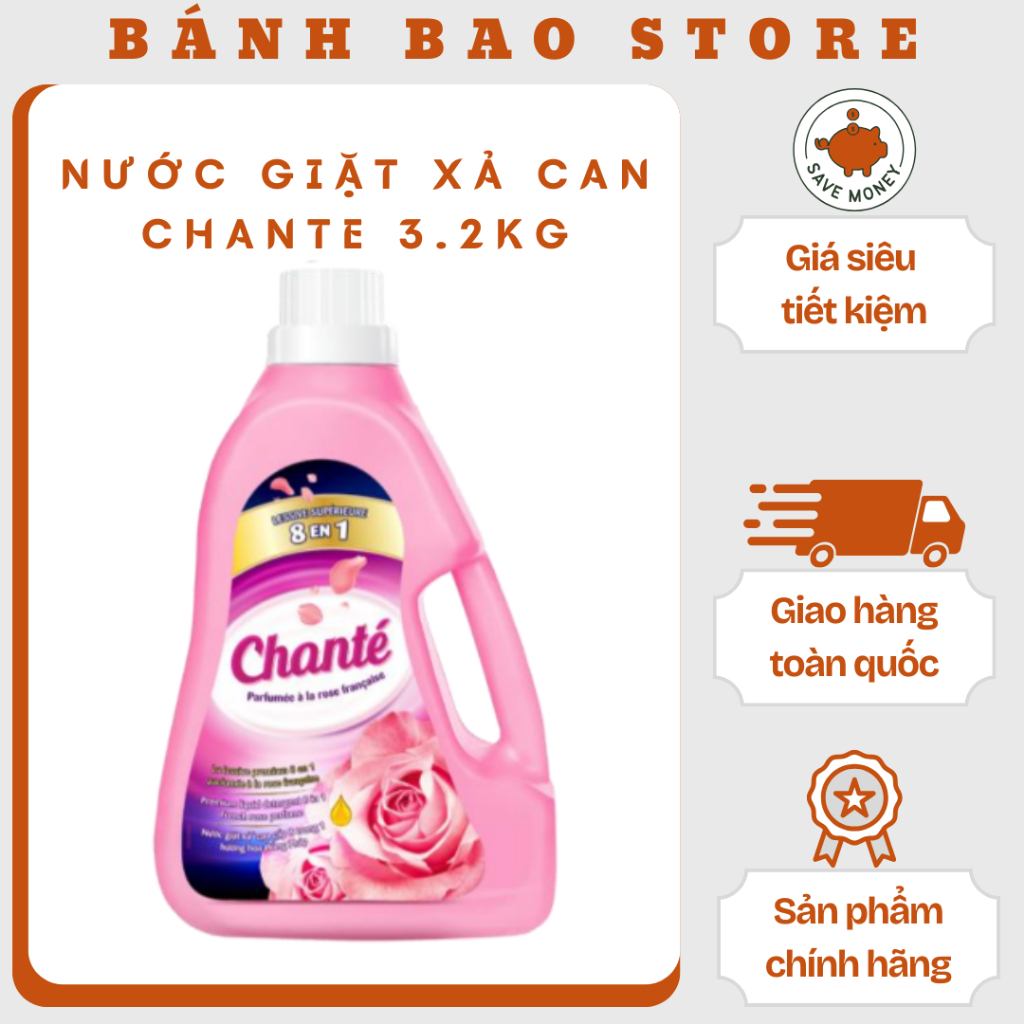 (Chính hãng) Can Nước Giặt Xả Chanté Cao Cấp 8 Trong 1