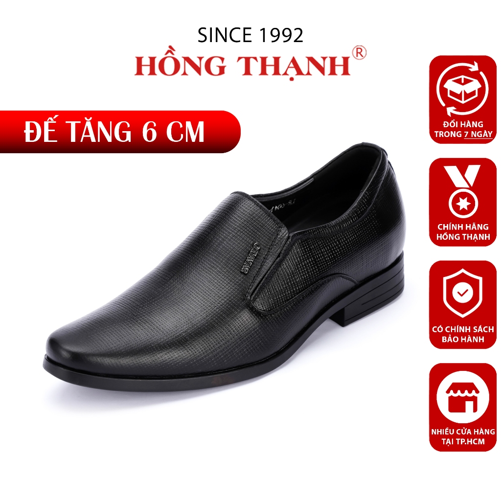 Giày Tây Nam Tăng Chiều Cao HỒNG THẠNH Đế Độn Cao 6cm Tôn Dáng Sang Trọng - 6041