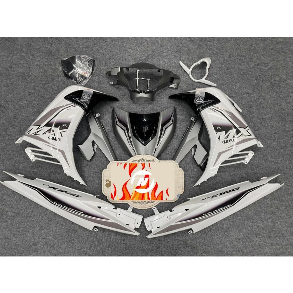 Tem Mx King đen nền trong dán Exciter 135 2011 trắng - tem PVC 3 lớp có phủ bóng