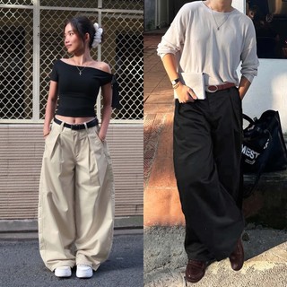  Quần Tây Ống Rộng Xếp Ly Reetro Oldschool Nam Nữ Chất Kaki Đứng Form Chống Nhăn 