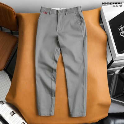 Quần kaki nam Heboz Essential slim 4M, quần dài trơn nam basic - 00002879