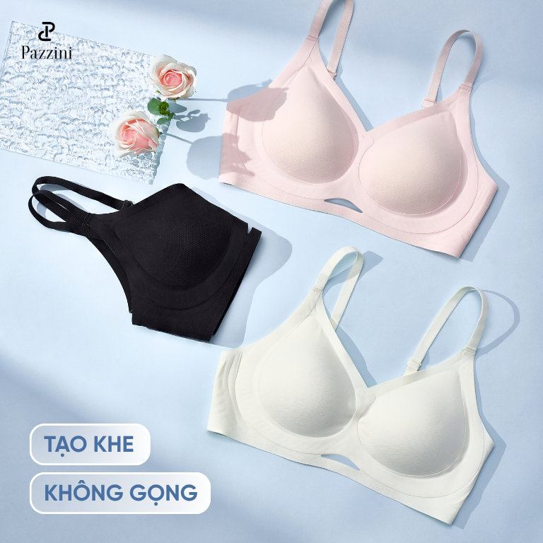 Áo lót không gọng đệm mỏng Pazzini mềm mại, thoải mái không lộ viền nâng đỡ tạo khe - WUA005
