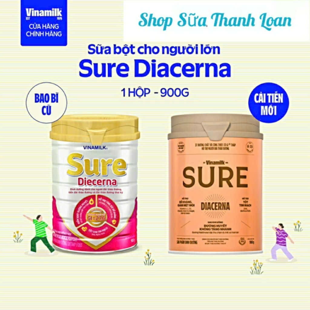 (HSD T9-2027) SẢN PHẨM DINH DƯỠNG - VINAMILK SURE DIACERNA 900G.