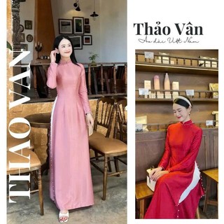   BST TẾT 2026  Áo Dài Truyền Thống Lụa Vân Gỗ Áo Dài Cao Cấp Sang Trọng Đính Kết Ngọc - Áo Dài Thảo Vân 
