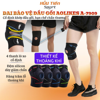  Băng Bảo Vệ Đầu Gối Cao Cấp Aolikes AL7909 Quấn Bó Khớp Gối Có Cuốn Thể Thao Tập Gym Thủ Môn 
