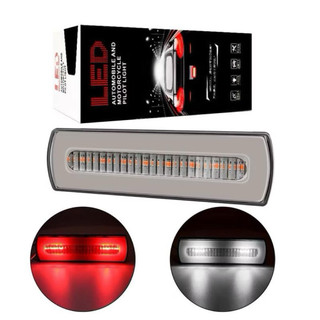 Đèn led trang trí ô tô, xe máy, đèn phanh đỏ nháy màu tùy chọn, dài 14 cm rộng 4 cm, điện chung 12v-24v