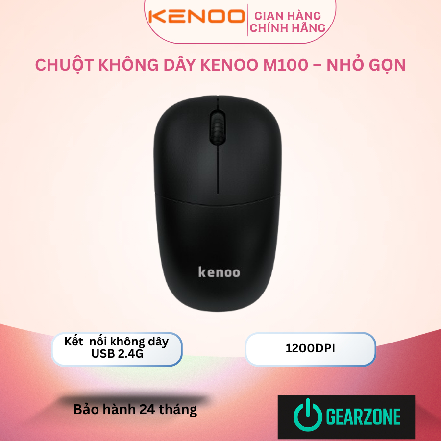 CHUỘT KHÔNG DÂY KENOO M100 – NHỎ GỌN, NHẠY MƯỢT, BỀN BỈ 24 THÁNG