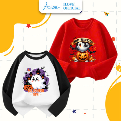[HÀNG MỚI VỀ] AORE-Áo Thun DÀI TAY Halloween, Áo Dài tay Thu Đông Ngày Halloween COTTON, cho bé trai, gái từ 8-35kg