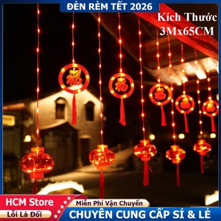  Đèn Led Rèm Tết 2026 – Mẫu Mới Lồng Đèn Chữ Phúc May Mắn Đèn LED Noel Trang Trí Nhà Cực Đẹp 