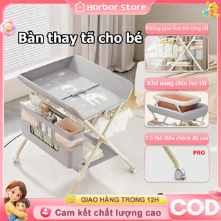 Bàn thay tã cho bé,Bàn Chăm Sóc Em Bé,Di Động3 mức,nâng hạ có thể giặt,gấp gọn,Có Bánh Xe
