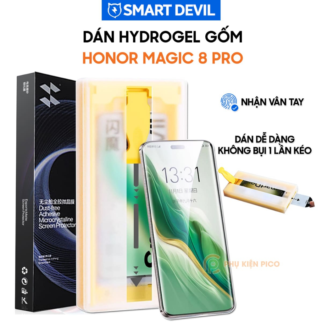 Dán màn hình Honor Magic 8 Pro  / 7 Pro / 6 Pro Hydrogel Gốm Smart Devil full màn hình nhận vân tay 