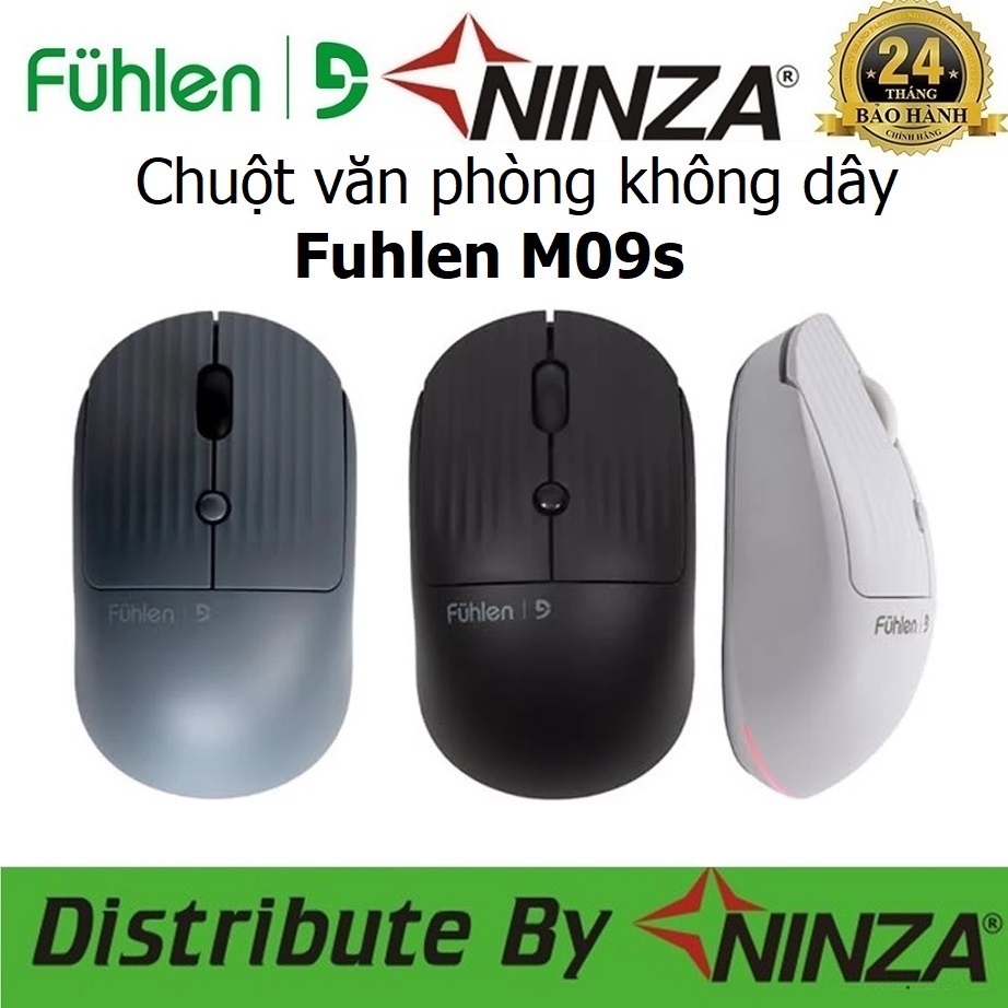 Chuột không dây Fuhlen M09s Pin sạc led RGB Pin 600mAh dùng cho văn phòng chơi Game - Bảo hành 24 th