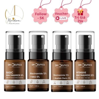 Serum DrCeutics B3 Niacinamide giảm thâm, sáng da, hỗ trợ kiềm dầu 30ml, 100ml